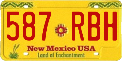 NM license plate 587RBH