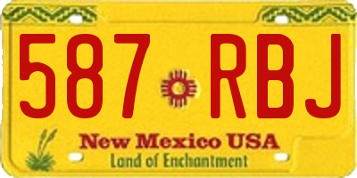 NM license plate 587RBJ