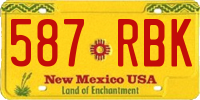NM license plate 587RBK