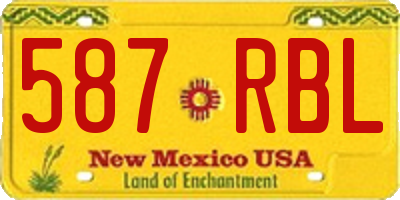 NM license plate 587RBL