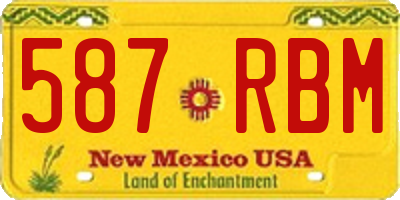 NM license plate 587RBM