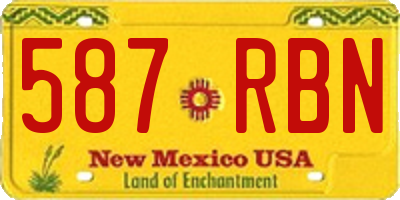 NM license plate 587RBN