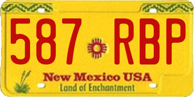 NM license plate 587RBP