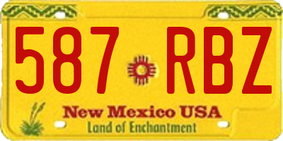 NM license plate 587RBZ