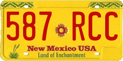 NM license plate 587RCC