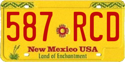 NM license plate 587RCD