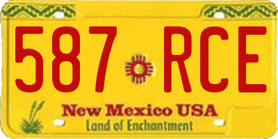 NM license plate 587RCE
