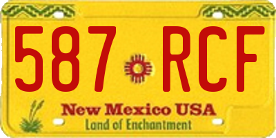 NM license plate 587RCF