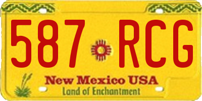 NM license plate 587RCG