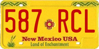 NM license plate 587RCL