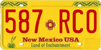 NM license plate 587RCO