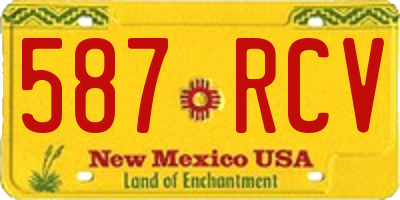 NM license plate 587RCV