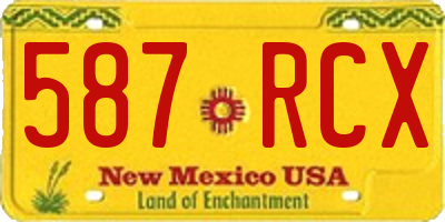 NM license plate 587RCX