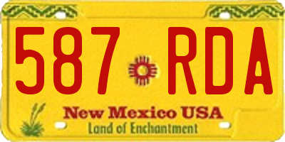 NM license plate 587RDA