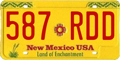 NM license plate 587RDD