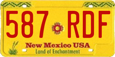 NM license plate 587RDF