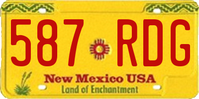 NM license plate 587RDG