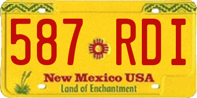 NM license plate 587RDI