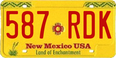 NM license plate 587RDK