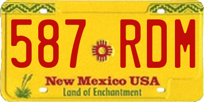 NM license plate 587RDM