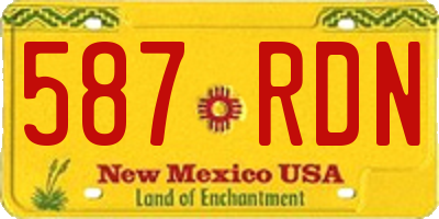NM license plate 587RDN