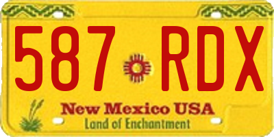 NM license plate 587RDX