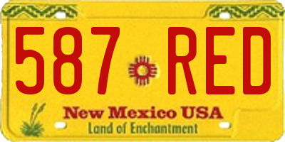 NM license plate 587RED