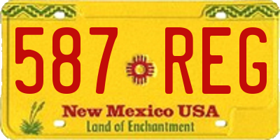 NM license plate 587REG