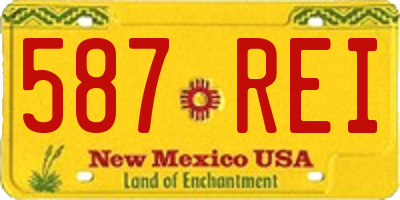 NM license plate 587REI