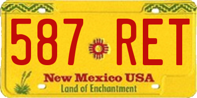 NM license plate 587RET