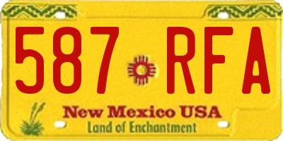 NM license plate 587RFA