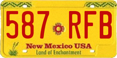 NM license plate 587RFB