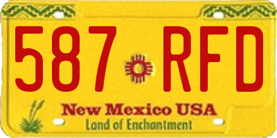 NM license plate 587RFD