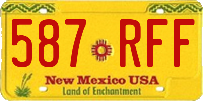 NM license plate 587RFF