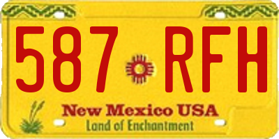 NM license plate 587RFH