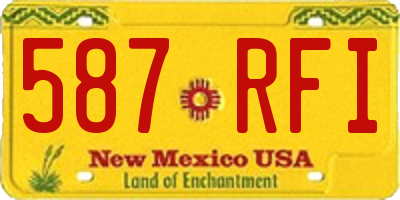 NM license plate 587RFI