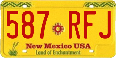NM license plate 587RFJ