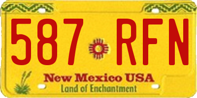 NM license plate 587RFN