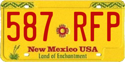 NM license plate 587RFP