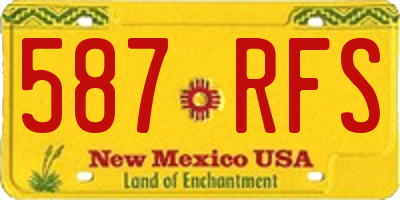 NM license plate 587RFS