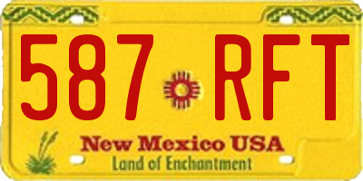 NM license plate 587RFT