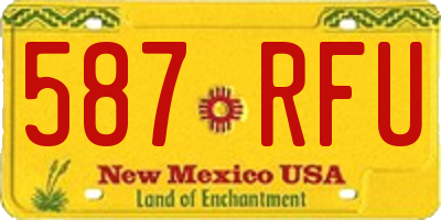 NM license plate 587RFU