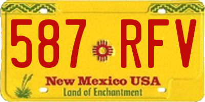 NM license plate 587RFV