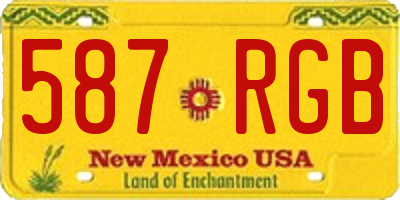 NM license plate 587RGB