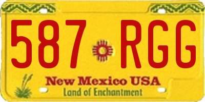 NM license plate 587RGG