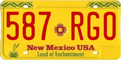 NM license plate 587RGO