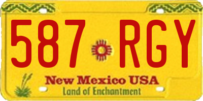 NM license plate 587RGY