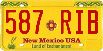 NM license plate 587RIB