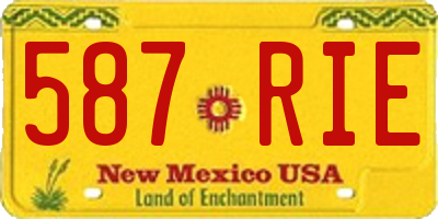 NM license plate 587RIE