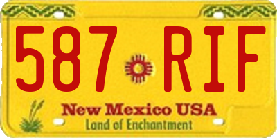 NM license plate 587RIF